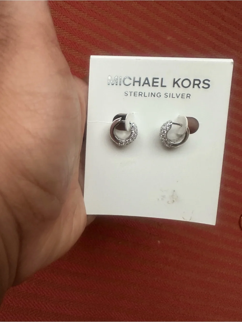 NWT! Michael Kors Sterling Silver Huggie Hoop Earrings. Retails at $95
